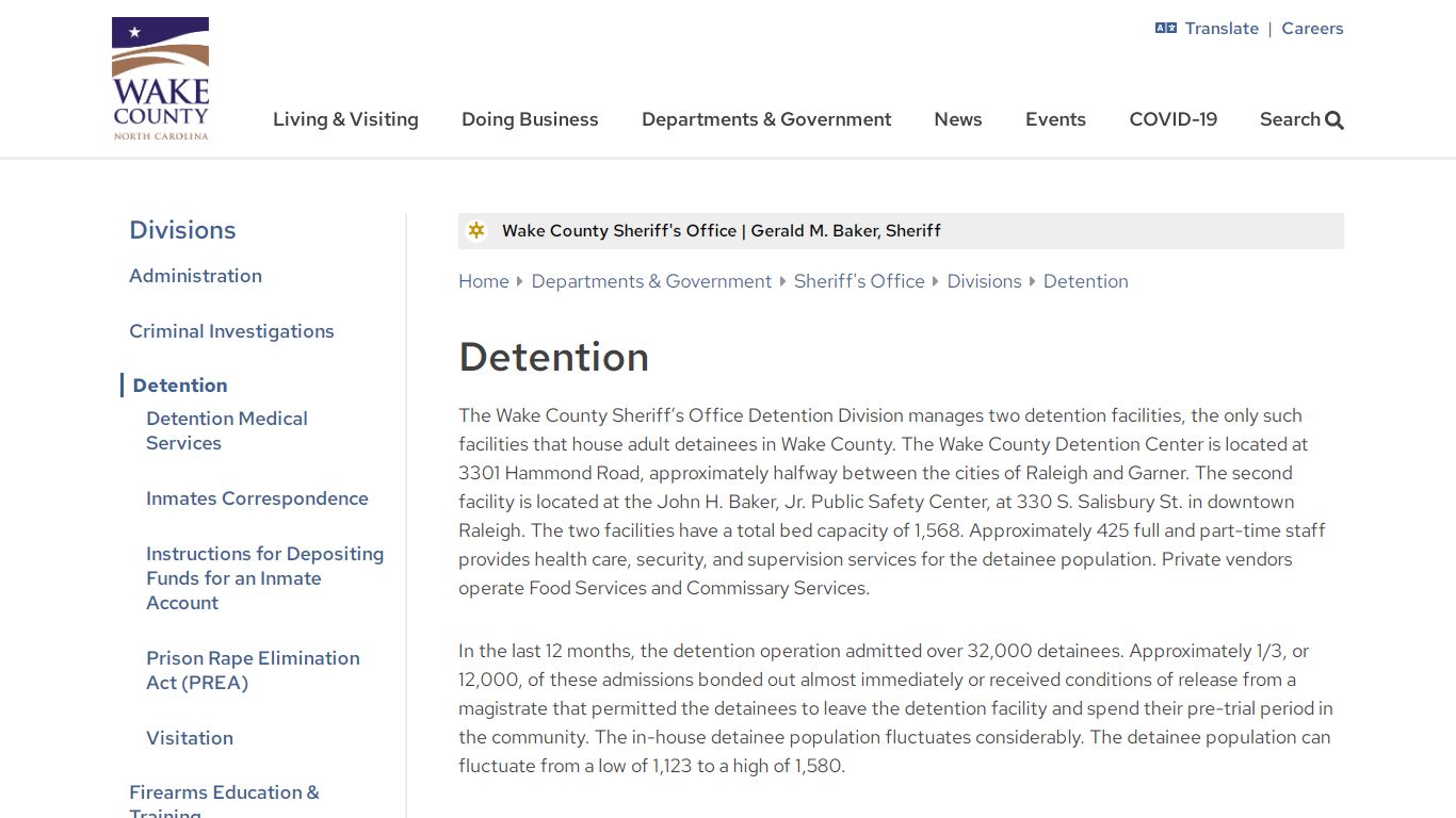 Detention | Wake County Government